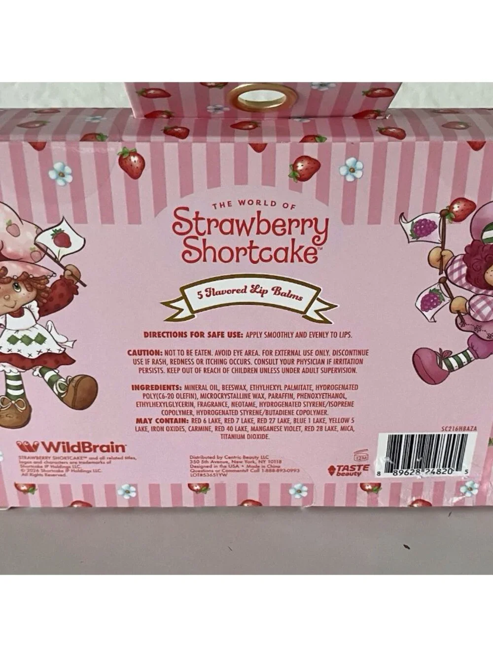 Set Of 5 Strawberry Shortcake Scented Flavored Lip Balms Taste Beauty‎ NEW